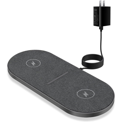 Dual 20W Wireless Charging Pad 2 in 1 Fast Wireless Charger Mat Station for iPhone 11/12/13/14 Pro Max/Mini/XS/8