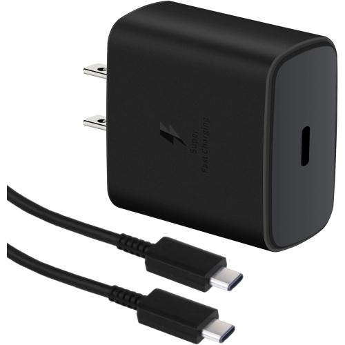 Chargeur mural USB-C à chargement super rapide de 45&nbsp;W pour Galaxy S22/S22+/S22 Ultra/S21/S20/S10/Note 10+/20/A53, Tab de Samsung