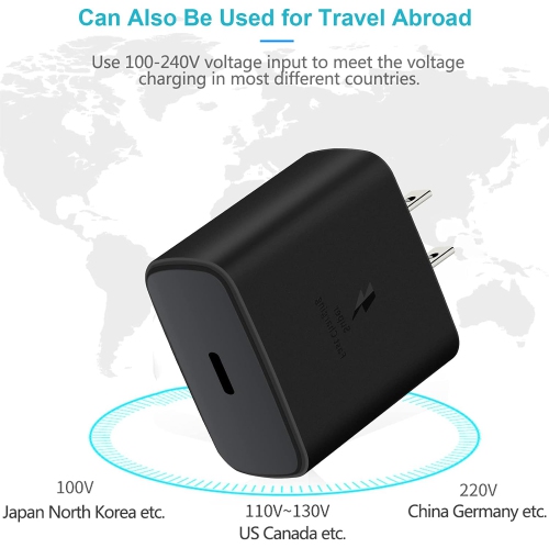 45W USB-C Super Fast Charging Wall Charger for Samsung Galaxy S22/S22+/S22 Ultra/S21/S20/S10/Note 10+/20/A53, Tab