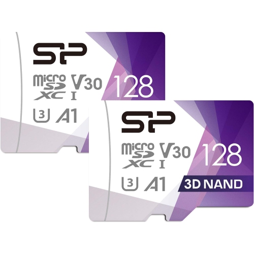 Paquet de 2 cartes microSD 128 Go micro SD de U3 Go de Silicon Power  pour Nintendo-Switch, SDXC, microsdxc High Speed classe 10
