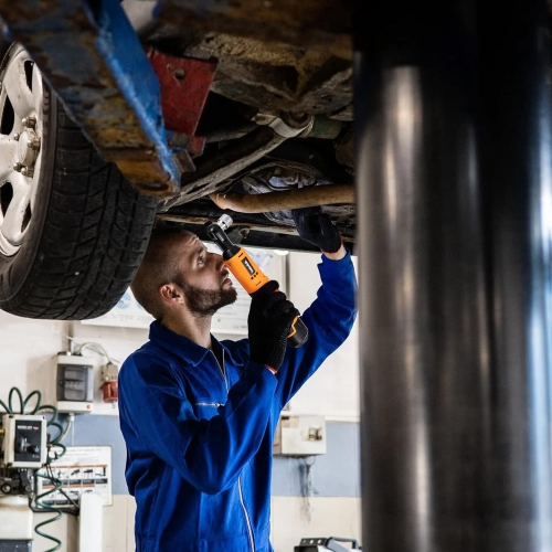 Adedad Cordless Ratchet Wrench Set, 3/8” 40Ft-lbs 400 RPM 12V Electric Power Ratchet Wrench Tool Kit w/2-Pack 2.0Ah Batteries, 12 Sockets