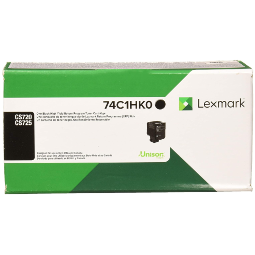 ** 365 DAYS WARRANTY ** Lexmark 74C1HK0, High Yield Black, Original Toner (74C1HK0. For: CS720, CS725 . By AZURIX-DEALS CANADA **Extra Savings * *