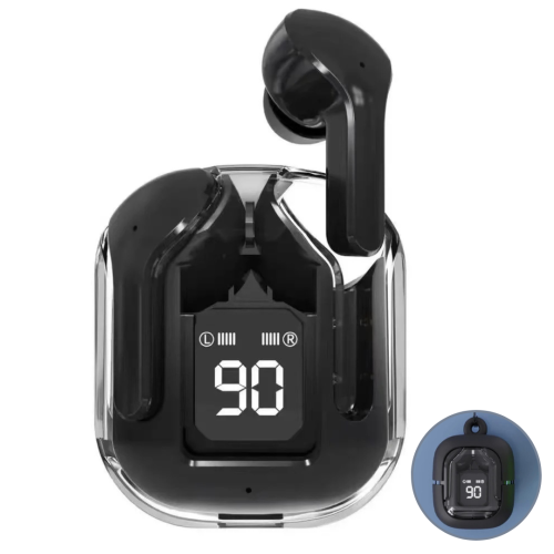 TUTT  T6 Bt 5.3 Earbuds True Wireless Headset Stereo Headphones In Ear Earphone \w Digital Display And Transparent Case. Dual Microphone \w Active