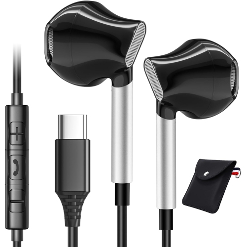 Écouteurs USB-C pour Samsung Galaxy S23 S22 Ultra S21 A53 A54 A34 5G,  écouteurs stéréo USB-C avec microphone