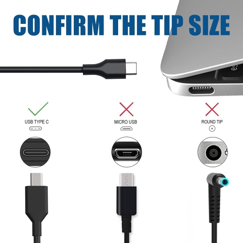 65W 45W for Lenovo USB C Charger AC Power Cord Laptop Adapter for Lenovo 500e C330 S330 N23 ThinkPad P51S T480 T480s
