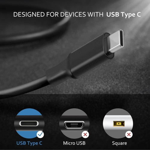 USB C Laptop Charger 65W 45W for Lenovo ThinkPad T470 T480 T480s T490 ThinkPad E15 Gen 4 T14 Gen 3 ThinkPad X1 Yoga 5th