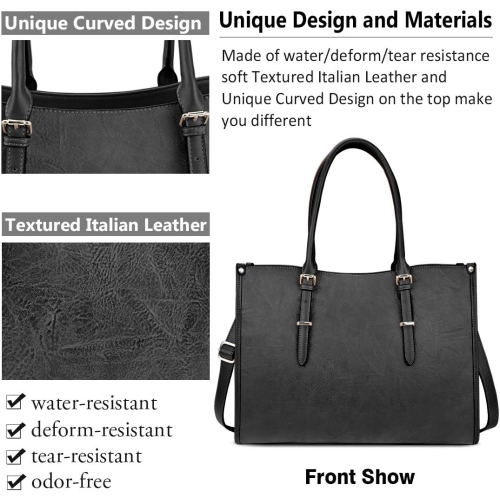 Laptop Bags for Women Waterproof Lightweight 15.6 Inch Leather