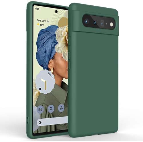 for Google Pixel 6 Case Soft Silicone Protection Shockproof Phone Case Cover for Google Pixel 6 Dark Green