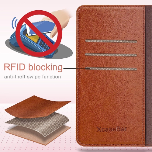 Pour étui-portefeuille Pixel 7 Pro de Google avec [blocage RFID] porte-carte de crédit, étui folio à rabat en cuir pu