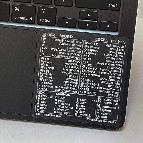 Raccourcis clavier de référence pour ordinateur Mac OS sans résidus  Autocollant en vinyle transparent adhésif autocollant transparent pour  MacBook