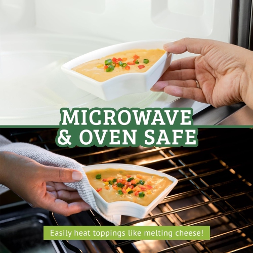 Chef Tacos Ceramic Taco Serving Platter - Divided Serving Tray for Taco Tuesday Lazy Susan Taco Bar - Chip and Dip Serving Set for Party - Appetizer