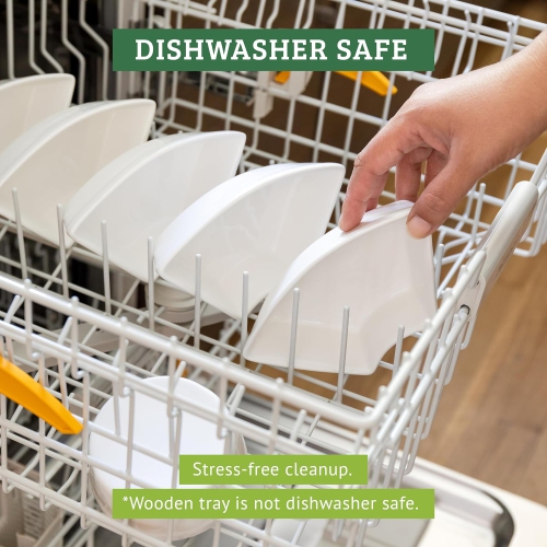 Chef Tacos Ceramic Taco Serving Platter - Divided Serving Tray for Taco Tuesday Lazy Susan Taco Bar - Chip and Dip Serving Set for Party - Appetizer