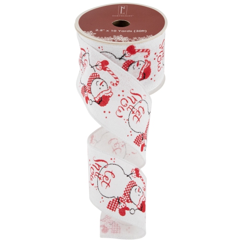 Snowman "Let It Snow" Wired Craft Christmas Ribbon 2.5" x 10 Yards
