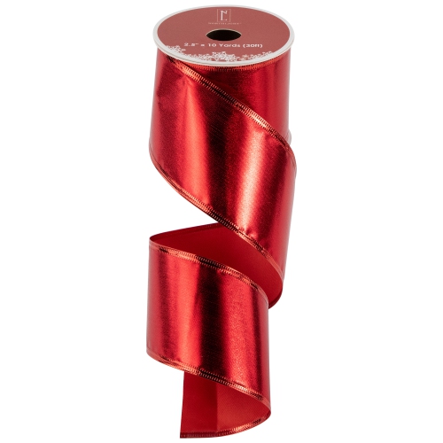 Shimmering Red Wired Craft Christmas Ribbon 2.5" x 10 Yards