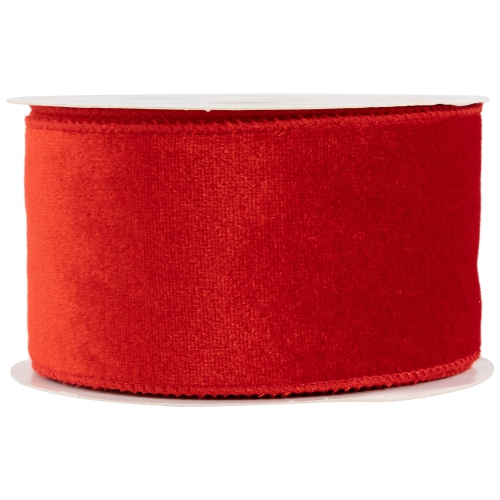 Solid Red Wired Craft Christmas Ribbon 2.5" x 10 Yards
