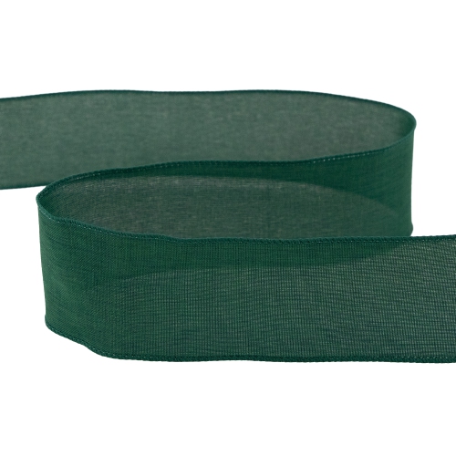 Solid Green Wired Edge Craft Christmas Ribbon 2.5 x 10 Yards