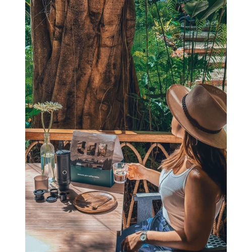 Machine à espresso électrique portative Nano d'Outin, 3 min chauffage rapide, mini petit format, cadeau de Noël, cafetière, capsule NS et café moulu