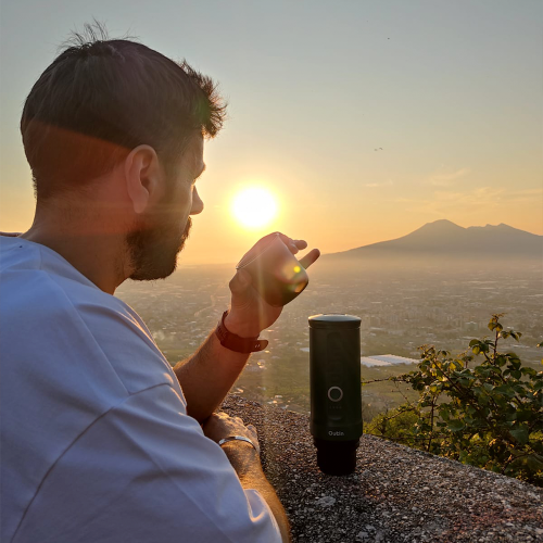 Machine à espresso électrique portative Nano d'Outin, 3 min chauffage rapide, mini petit format, cadeau de Noël, cafetière, capsule NS et café moulu