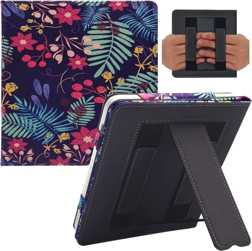 Stand Case for Kobo Libra H2O / Kobo Libra 2 Cover (2019/2021 Released)  with Auto Sleep/Wake & Double Hand Strap