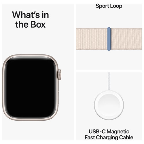 Apple Watch Series 9 45mm Starlight Aluminium Case with Starlight Sport Loop - Small -Brand New