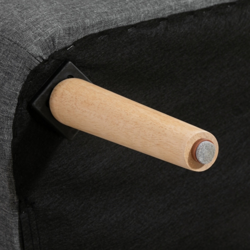 HOMCOM 46" Loveseat Sofa, Linen Fabric 2 Seater Sofa Couch with Thick Padded Seat and Rubber Wood Legs, Upholstered Small Couch for Living Room, Home