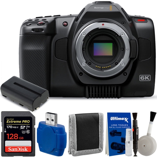 Blackmagic Design Pocket Cinema Camera 6K Pro Canon EF + EXT BATT + 128GB  Bundle