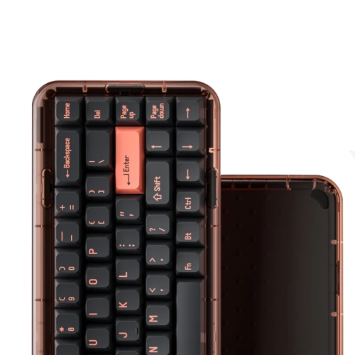 Mojo68 Pigeon Hotswap - Gateron Pro Brown - Wireless & Wired - South-Facing RGB - 65% - Connects UP to 8 devices.