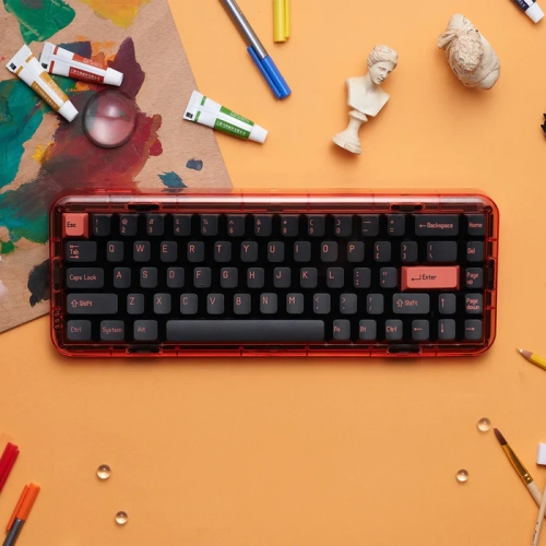 Mojo68 Pigeon Hotswap - Gateron Pro Brown - Wireless & Wired - South-Facing RGB - 65% - Connects UP to 8 devices.