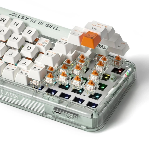 Mojo68 Pigeon Hotswap - Gateron Pro Brown - Wireless & Wired - South-Facing RGB - 65% - Connects UP to 8 devices.