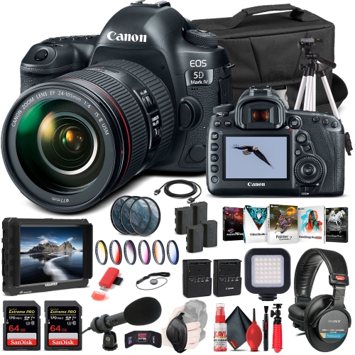 Canon EOS 5D Mark IV DSLR Camera W/ 24-105mm f/4L II Lens 1483C010 - Pro Bundle