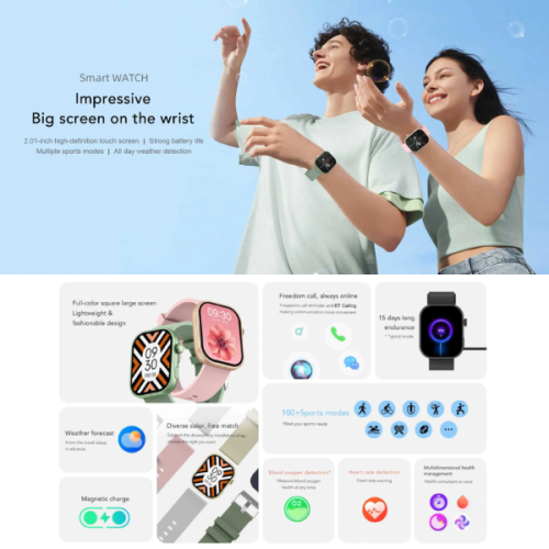 TUTT ZL8 Women Men 1.83" Fashion Smartwatch BT Calling Pedometer IP67 Waterproof Heart Rate and Sleep Monitoring Multi Sport Activity Tracking