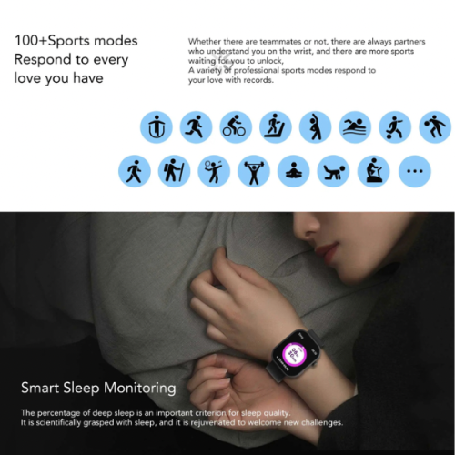 TUTT ZL8 Women Men 1.83" Fashion Smartwatch BT Calling Pedometer IP67 Waterproof Heart Rate and Sleep Monitoring Multi Sport Activity Tracking