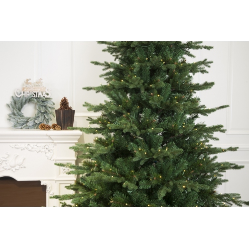 Holiday Stuff 5' European Balsam Fir Artificial Christmas Tree Pre-lit with Dual Color LED Lights.