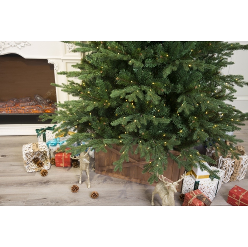 Holiday Stuff 9' European Balsam Fir Artificial Christmas Tree Pre-lit with Dual Color LED Lights.