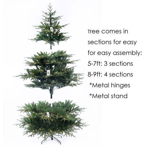 Holiday Stuff 7' Rocky Mountain Fir Christmas Tree pre-lit with LED lights