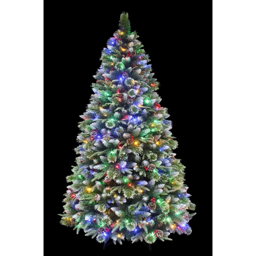 Holiday Stuff 6' Super Dual Frosted Pine Christmas Tree Pre-lit with Color-changing LED lights