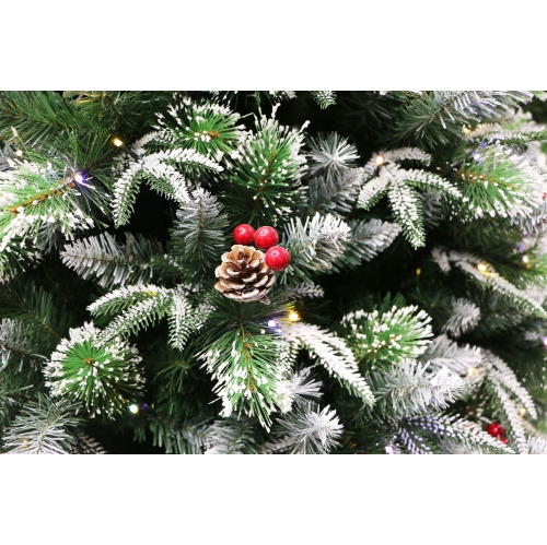 Holiday Stuff 6' Super Dual Frosted Pine Christmas Tree Pre-lit with Color-changing LED lights