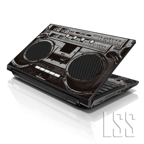LSS  15 15.6 Inches Laptop Notebook Skin Sticker \w 2 Wrist Pads - Reusable Cover Protector Vinyl Sticker Cover Decal Fits 13" - 16" - Cassette