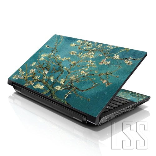 LSS 17 17.3 Inches Laptop Notebook Skin Sticker with 2 Wrist Pads - Reusable Cover Protector Vinyl Sticker Cover Decal Fits 17" - 19" - Almond Trees