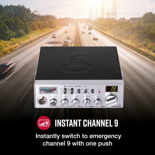 Cobra 29 LTD Professional CB Radio - Easy to Operate Emergency Radio, Instant Channel 9, 4-Watt Output, Full 40 Channels, Adjustable Receiver and SWR
