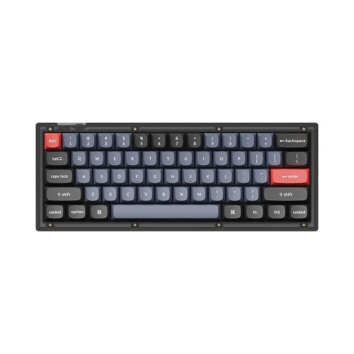 KEYCHRON  V4 Hotswap Mechanical Keyboard - RGB - Frosted Black - K Pro - 60% Mini - Windows Mac Os (V4-A1) In Red