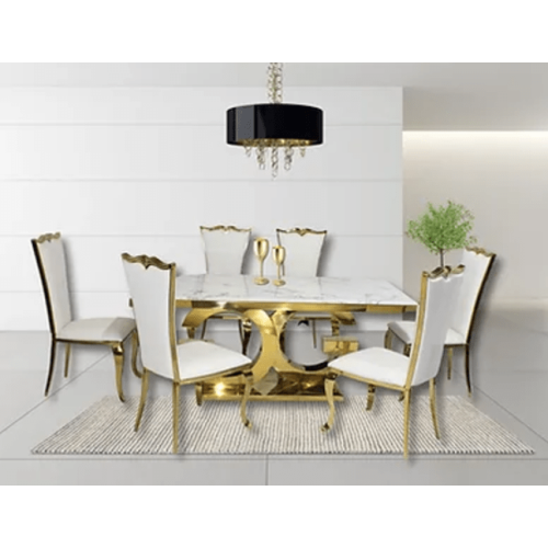 QUEENSONS  Gracie Gold With Riley Faux Leather Chairs In White