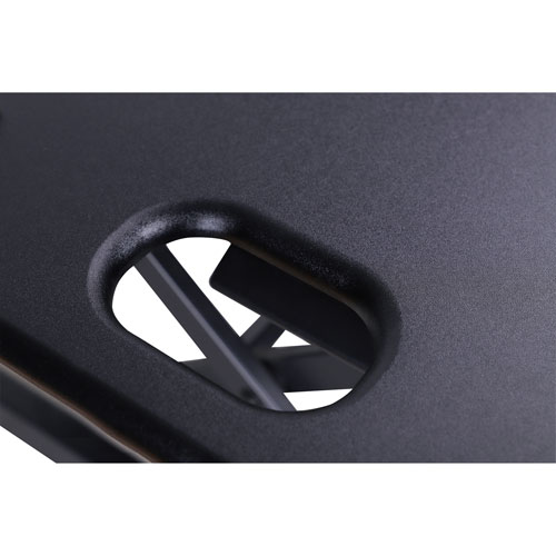 Rocelco 46"W Ergonomic Adjustable Desk Riser with Keyboard Tray - Black