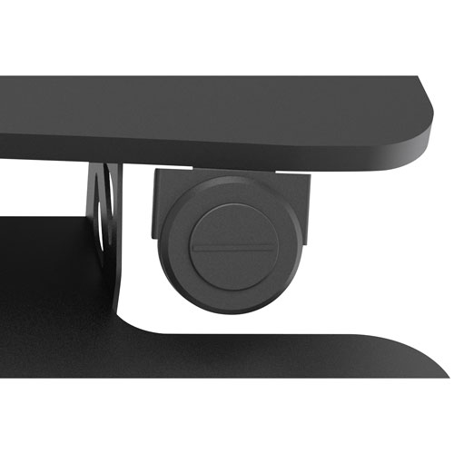 Rocelco 37.4"W Ergonomic Adjustable Electric Desk Riser with Keyboard Tray - Black