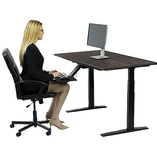 Uncaged Ergonomics Rise Up 60" Electric Height Adjustable Sit-Stand Desk - Black