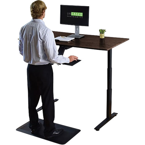Uncaged Ergonomics Rise Up 60" Electric Height Adjustable Sit-Stand Desk - Black