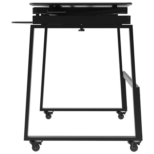 Bureau ergonomique à hauteur ajustable et portatif de 40 po de largeur de Rocelco avec plateau pour clavier - Noir