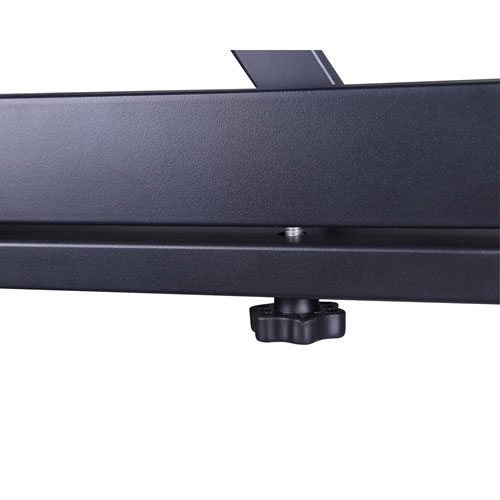 Rocelco 46"W Ergonomic Portable & Adjustable Stand Desk with Keyboard Tray - Black