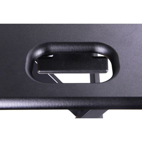 Rocelco 46"W Ergonomic Portable & Adjustable Stand Desk with Keyboard Tray - Black