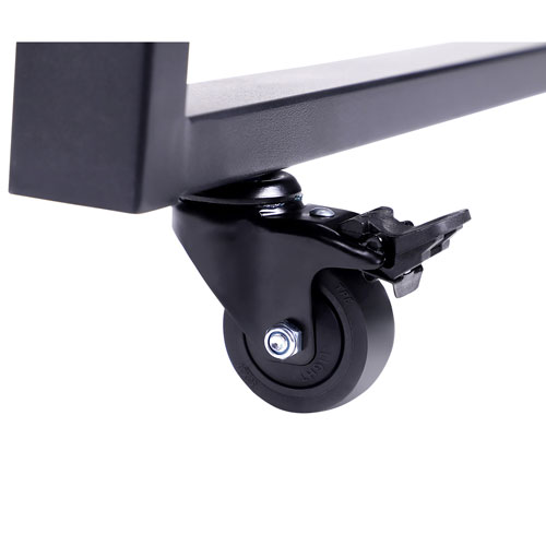 Rocelco 46"W Ergonomic Portable & Adjustable Stand Desk with Keyboard Tray - Black